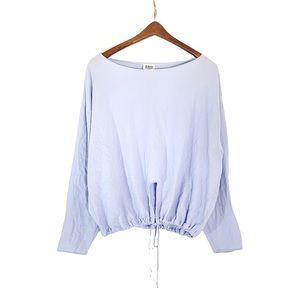 MTWTFSS Weekday Blue Ariel Top Long Sleeve Flowy Blouse